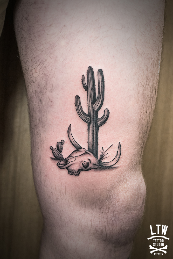 Cactus tattooed by Dani Cobra