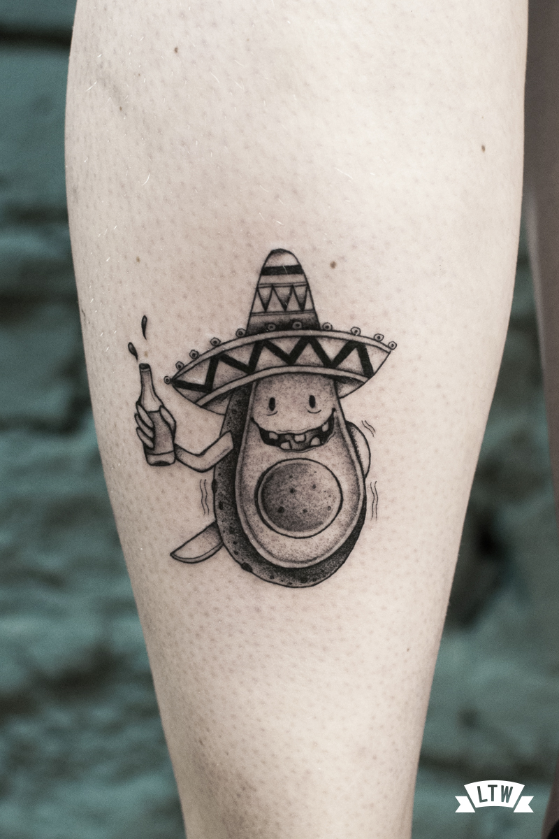 Avocado tattooed by Dani Cobra