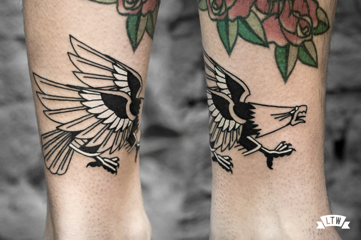 Eagle tattooed by Ese Black