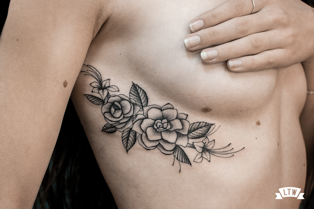 Flowers tattooed by Dani Cobra