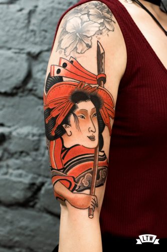 Geisha japanese style tattooed by Nutz